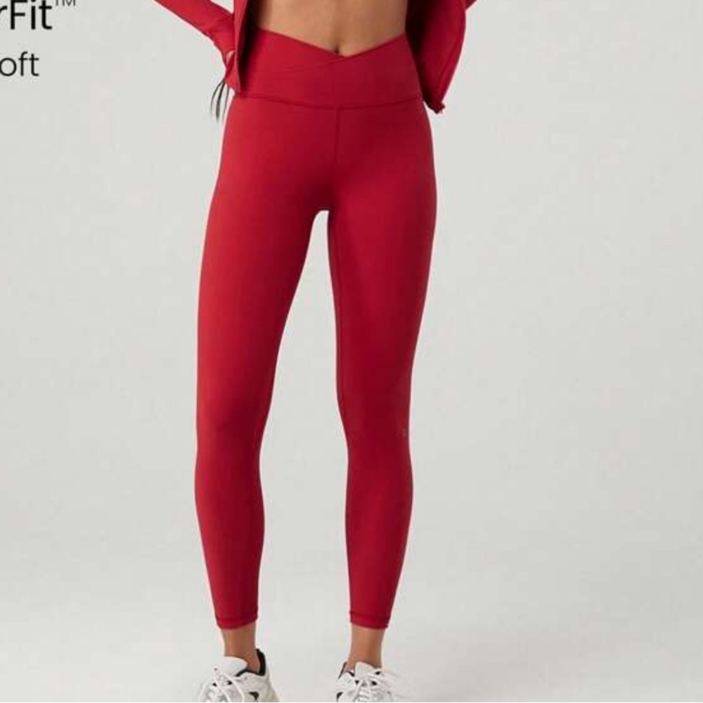 Red High-Waisted Leggings